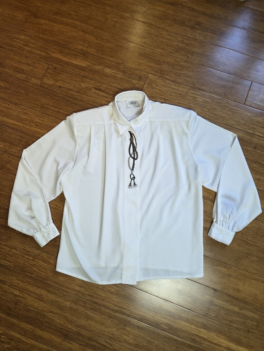 Vintage Conrad C Quiet Luxury Equestrian Blouse White Old Money Blouse Top